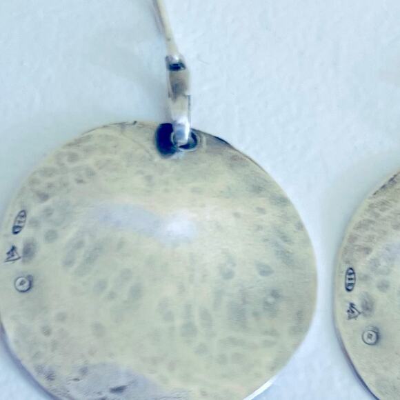 Silpada Hammered Disc Oxidized Sterling Silver Earrings French Wires - Picture 6 of 6